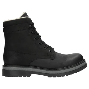 Czarne zimowe trzewiki męskie ze skóry crazy horse i nubuku 24077-91 Wojas