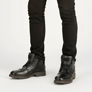 Czarne Trzewiki Rieker Ocieplane Buty Męskie