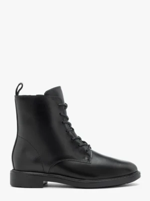 Czarne trzewiki ze skóry licowej Ryłko