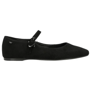 Czarne baleriny z paskiem na podbiciu 44068-61 Wojas