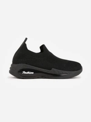 Czarne Wsuwane Buty Sportowe Sneakersy z Siateczkową Cholewką Oaradah modern world