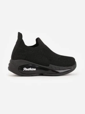 Czarne Wsuwane Buty Sportowe Sneakersy z Siateczkową Cholewką Phalisise modern world