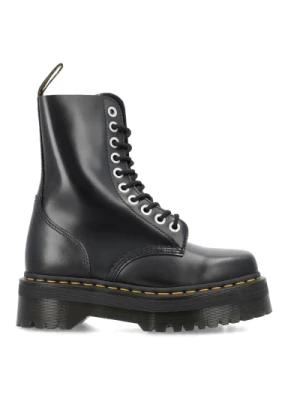 Czarne Wysokie Skórzane Buty Dr. Martens