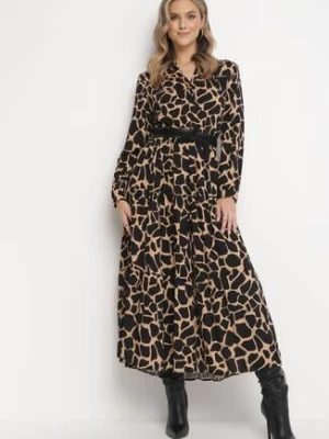 Czarno-Beżowa Sukienka Argope rosa