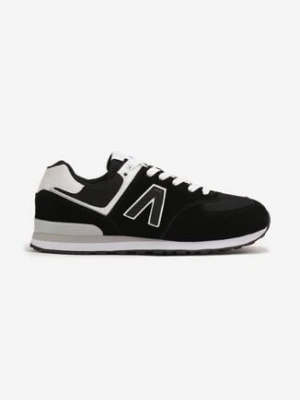 Czarno-Białe Buty Sportowe Sneakersy z Ozdobną Aplikacją Rilazea