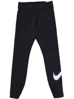Czarno-Białe Essential Legging Swoosh MR Nike
