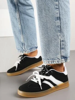 Czarno-Białe Sneakersy Kultowe Tenisówki z Imitacji Zamszu Firlevi bestelle