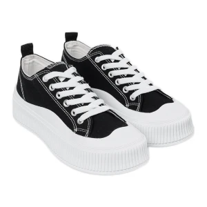 Czarno-białe sneakersy na grubej podeszwie czarne Inna marka