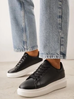 Czarno-Białe Sneakersy na Grubej Podeszwie Hypnotic vices
