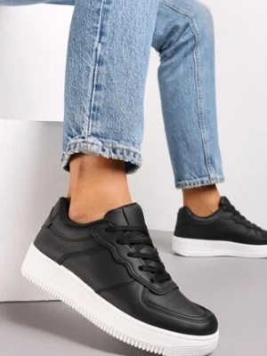 Czarno-Białe Sneakersy Sznurowane Finos vices