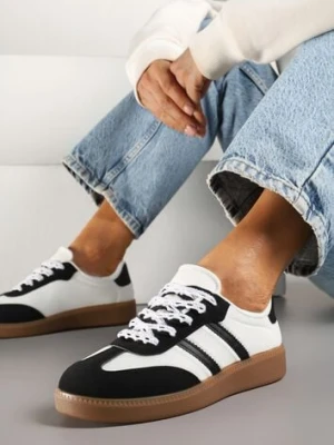 Czarno-Białe Sneakersy Tenisówki z Przeszyciami Lurivia lady glory