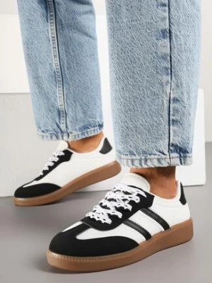 Czarno-Białe Sneakersy w Stylu Tenisówek Lurilola