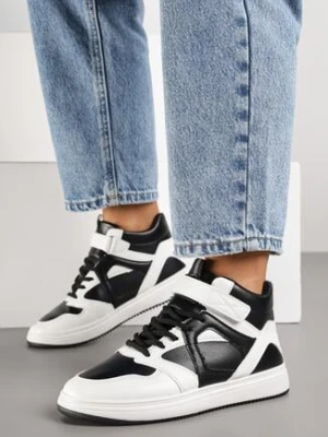 Czarno-Białe Sneakersy za Kostkę Olivarre
