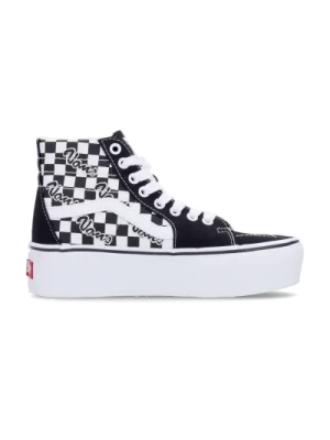 Czarno-Białe Wysokie Sneakersy Vans