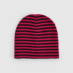 Czarno-czerwona czapka beanie w paski House fioletowy