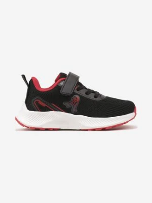 Czarno-Czerwone Buty Sportowe Sneakersy Ozdobione Naszywką Fonarea
