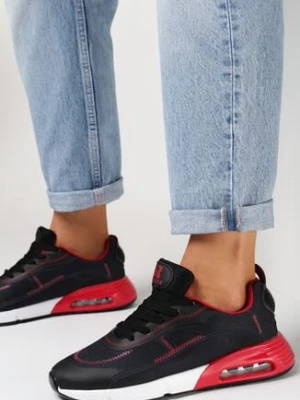 Czarno-Czerwone Sneakersy Tryxyla