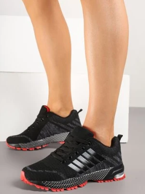 Czarno-Czerwone Sneakersy w Sportowym Stylu Luricca fashion