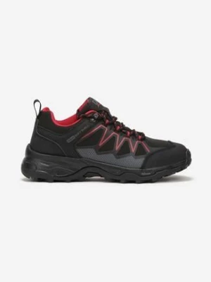 Czarno-Czerwone Sznurowane Buty Sportowe przed Kostkę Azrili