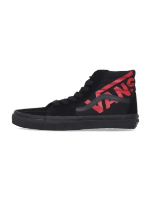 Czarno-Czerwone Wysokie Logo Sneaker Vans