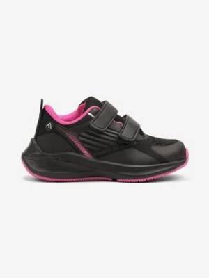 Czarno-Fuksjowe Buty Sportowe Sneakersy z Ozdobnym Tłoczeniem Fonora