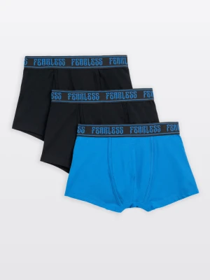 Czarno-niebieskie bokserki bawełniane 3-PAK Reporter