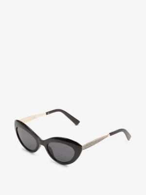 Czarno-Srebrne Kocie Okulary Przeciwsłoneczne z Filtrem UV Kirivelle
