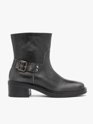 Czarno-szare botki biker boots Bravo Moda