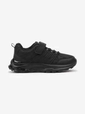 Czarno-Szare Buty Sportowe Typu Sneakersy Zapinane na Rzep Veriani