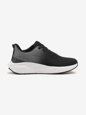 Czarno-Szare Siateczkowe Buty Sportowe Sneakersy na Podeszwie z Tłoczeniami Volesha