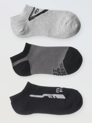 Czarno-szary zestaw skarpet z napisami 3-PAK Reporter