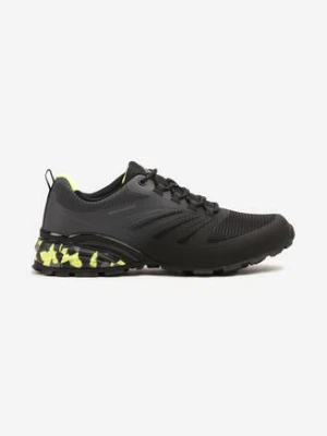 Czarno-Zielone Buty Sportowe Sneakersy z Efektem Ombre na Tłoczonej Podeszwie Nelloti
