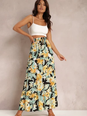 Czarno-Żółta Spódnica Rozwyn R&f Fashion
