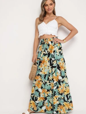 Czarno-Żółta Spódnica Stephira R&f Fashion