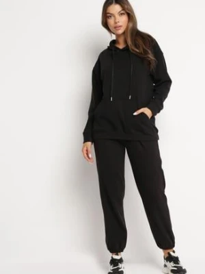 Czarny 2-częściowy Komplet Dresowy z Bluzą i Spodniami Ciprana