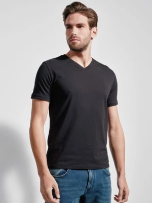 Czarny basic T-shirt męski z logo OCHNIK