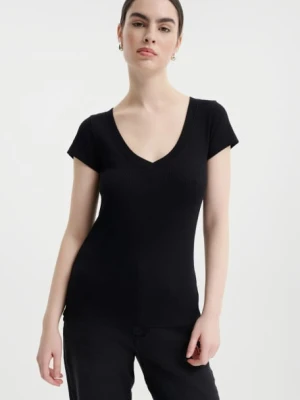 Czarny basicowy top bawełniany Greenpoint