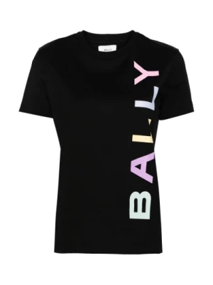 Czarny Bawełna Logo Print Okrągły Dekolt Bally