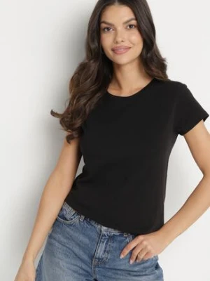 Czarny Bawełniany Klasyczny T-shirt Lunolia basic