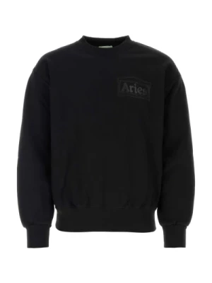 Czarny bawełniany sweter Aries