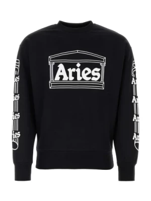 Czarny bawełniany sweter Aries