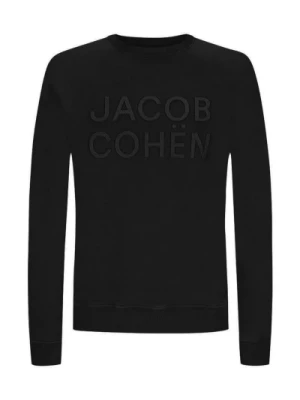 Czarny bawełniany sweter z logo marki Jacob Cohën