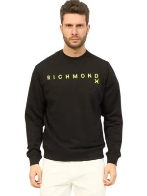 Czarny Bawełniany Sweter z Logo Richmond