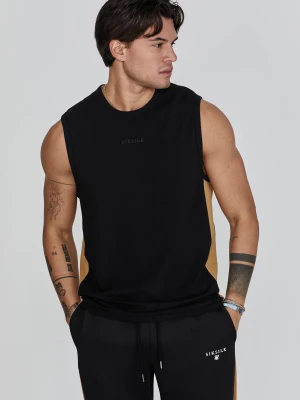 Czarny bezrękawnik męski relaxed fit SikSilk