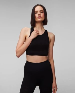 Czarny bezszwowy top sportowy damski Casall Essential Block Seamless Sport Top