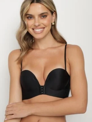 Czarny Biustonosz Push Up Zapinany z Przodu Pariri han