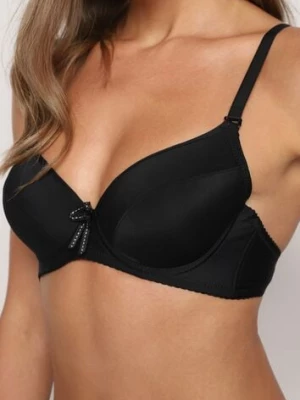 Czarny Biustonosz z Odpinanymi Ramiączkami Full Cup Aristea