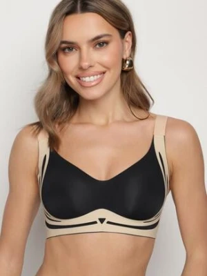 Czarny Biustonosz z Zapięciem na Haftki Greledia love magnolia