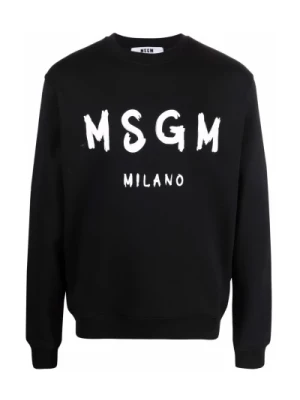 Czarny Bluza z Logo Msgm