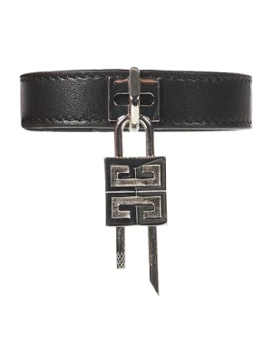 Czarny Bransoletka z lambskinu z logo 4G Givenchy
